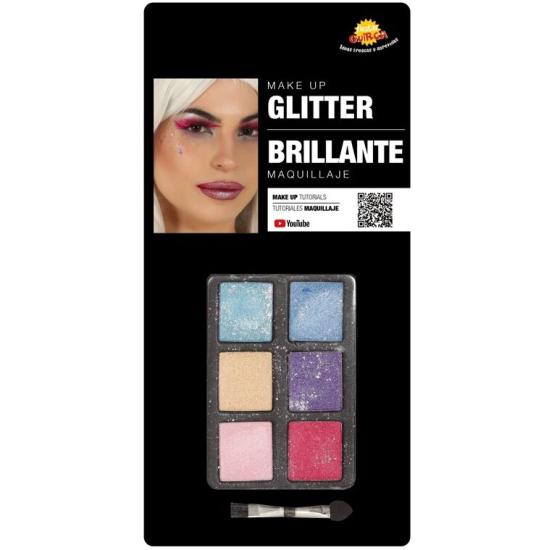 Set de Maquillaje con 6 Colores con Glitter y Pincel