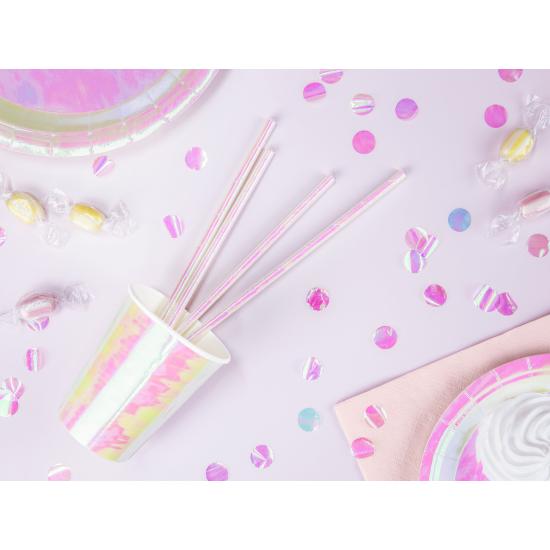 10 pajitas iridiscentes de papel - Iridescent