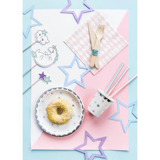 10 pajitas rosas pastel con lunares blancos de papel - Gold Bridal Shower