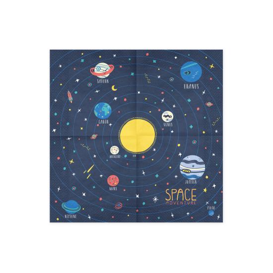 20 servilletas azules con estampado "Space Adventure" de papel (33x33 cm) - Space Party