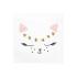 20 servilletas blancas con estampado de gato de papel (33x33 cm) - Meow Party