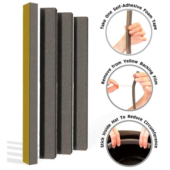 4 CINTAS DE ESPUMA AUTOADHESIVOS" para arreglar sombreros suelto