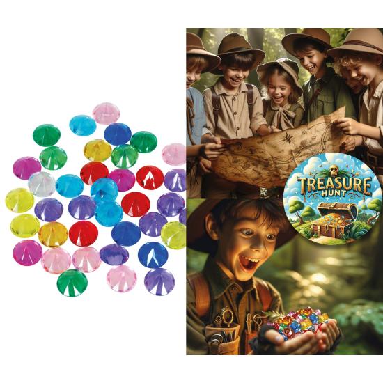 50 Diamantes Decorativos Multicolor (1,5 cm) - Accesorios para Fiestas y Eventos