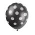 6 globos negros con topos blancos (30 cm)