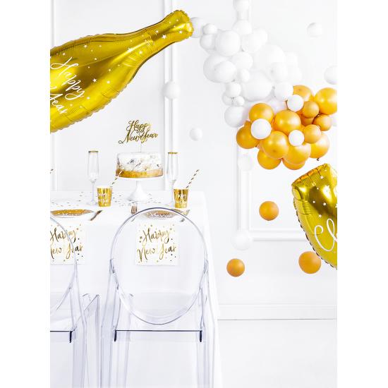 6 platos Fin de Año Happy New Year dorados (20 cm) - Jolly New Year