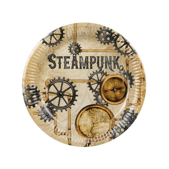 6 platos Steampunk marrón (23 cm) - Steampunk Collection