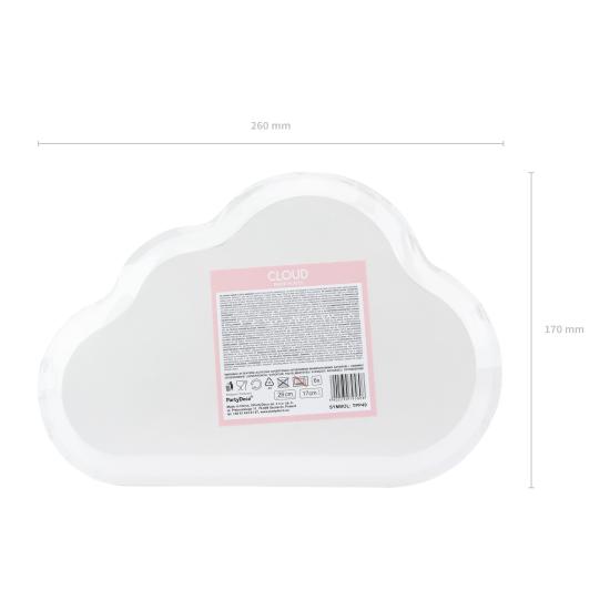 6 platos blancos con forma de nube de papel (26x17 cm)