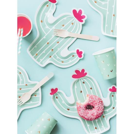 6 platos de cactus (23 cm) - Llama Party