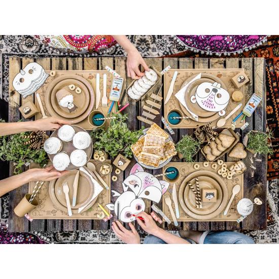 6 platos de papel Kraft - Natural Wedding (23 cm)