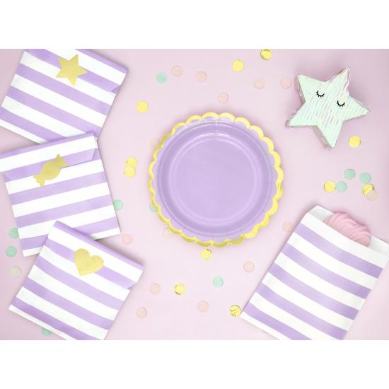 6 platos morados pastel de papel (18 cm) - Yummy