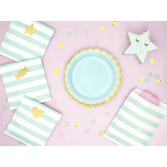 6 platos verde menta de papel (18 cm) - Yummy