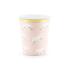 6 vasos de gatos rosa pastel de papel - Meow Party