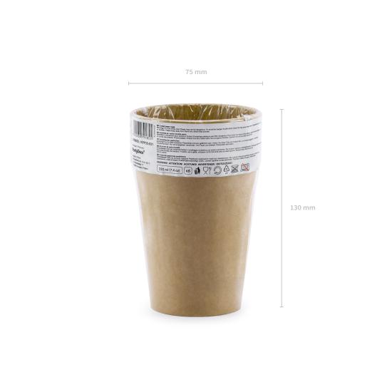 6 vasos de papel Kraft
