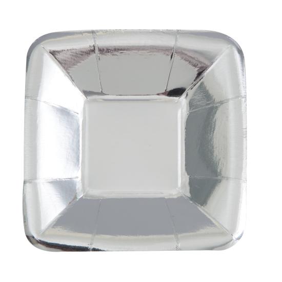 8 bandejas cuadradas plateadas - Solid Colour Tableware