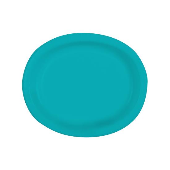 8 bandejas ovaladas color aguamarina - Línea Colores Básicos