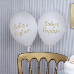 8 globos blancos para bautizo (30 cm) – Baptism