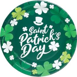 8 platos de cuadros verdes Happy St Patrick's Day (23 cm)