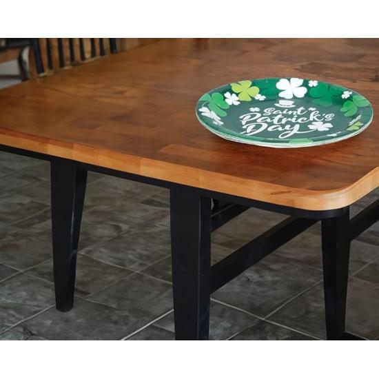 8 platos de cuadros verdes Happy St Patrick's Day (23 cm)