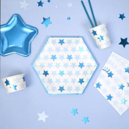 8 platos hexagonales (27 cm) - Blue Star