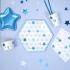 8 platos hexagonales (27 cm) - Blue Star