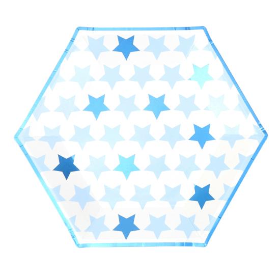 8 platos hexagonales (27 cm) - Blue Star