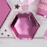 8 platos hexagonales rosas (12,5 cm) - Pink Star