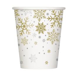 8 vasos - Silver & Gold Holiday Snowflakes