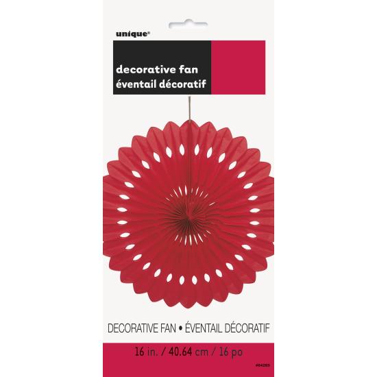 Abanico de papel decorativo color rojo - Línea Colores Básicos