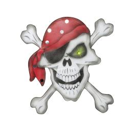 Calavera pirata con pañuelo en chiffón