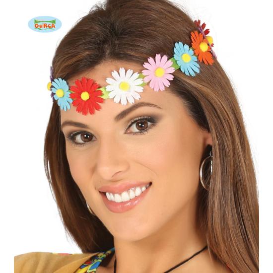 Cinta para el pelo de flores multicolor hippies