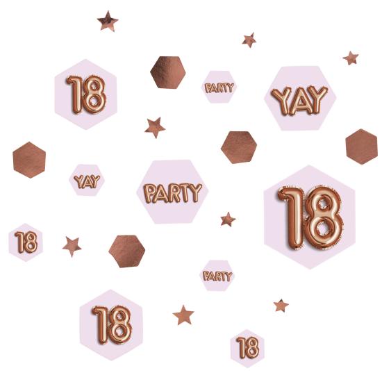 Confeti para mesa "18" - Glitz & Glamour Pink & Rose Gold