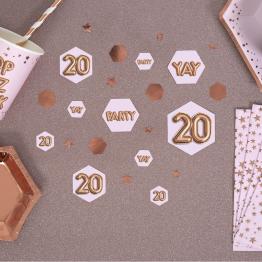 Confeti para mesa "20" - Glitz & Glamour Pink & Rose Gold