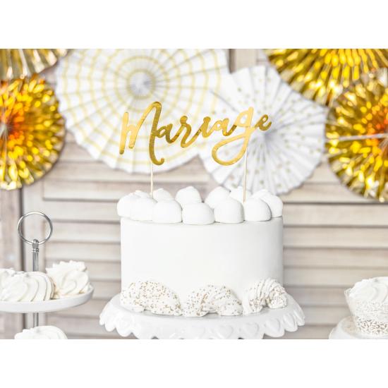 Decoración para tarta "Mariage" -  White & Gold Wedding