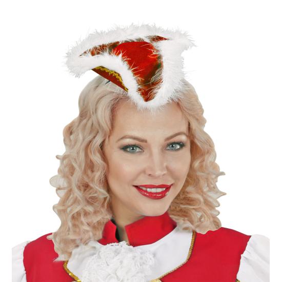 Diadema de tricornio granate con marabú para mujer