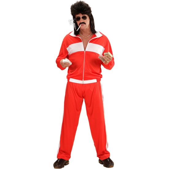 Disfraz de deportista rojo para hombre
