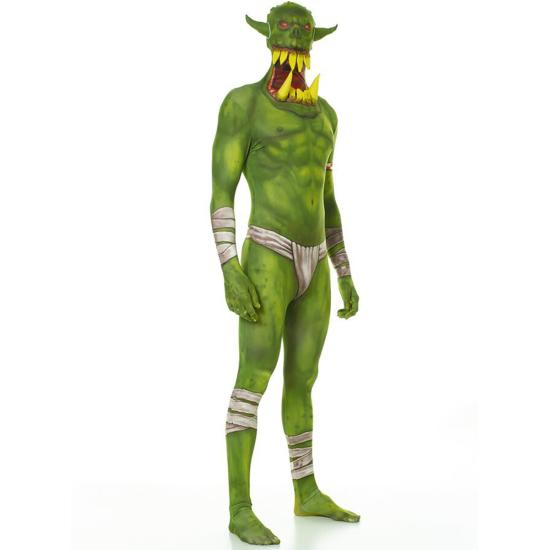 Disfraz de orco aterrador verde Morphsuit infantil