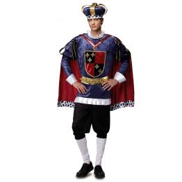 Disfraz de Rey Medieval azul para hombre