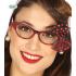 Gafas con Brillantes y Lazo Rojo