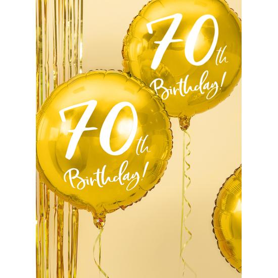 Globo 70 th Birthday dorado (45 cm)