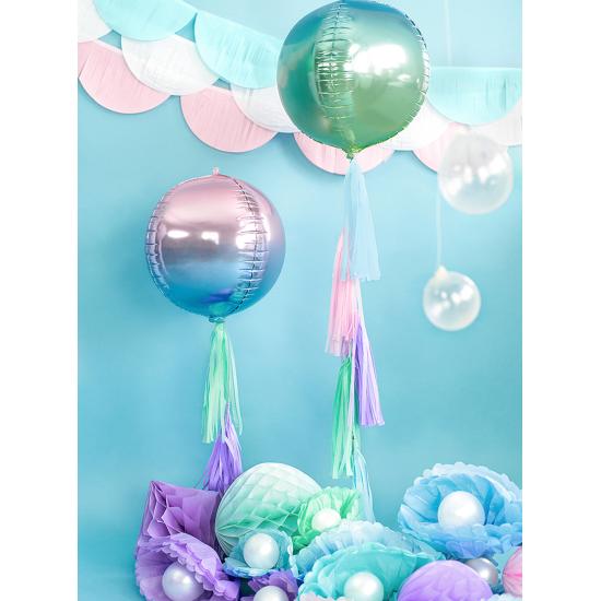 Globo con forma de bola azul y violeta iridiscente - Iridescent Mermaid