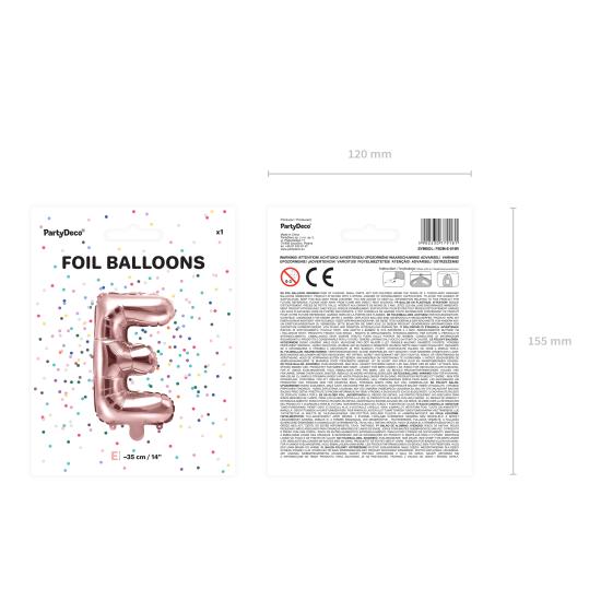 Globo foil letra E oro rosa (35 cm)