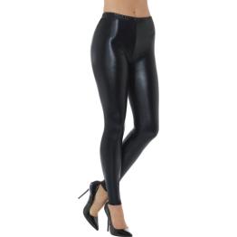 Leggings negras metalizadas para mujer