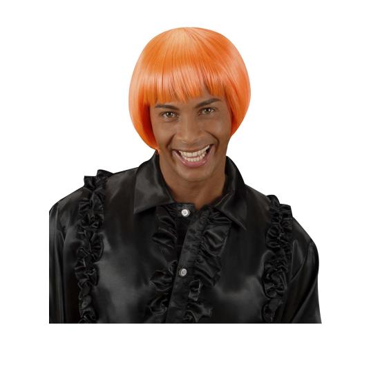Peluca Rave naranja fluorescente