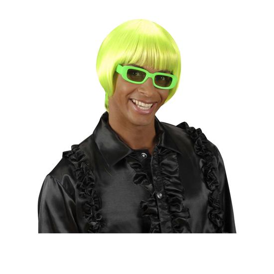 Peluca Rave verde fluorescente