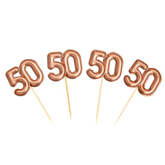 20 toppers decorativos "50" en oro rosa - Glitz & Glamour Pink & Rose Gold
