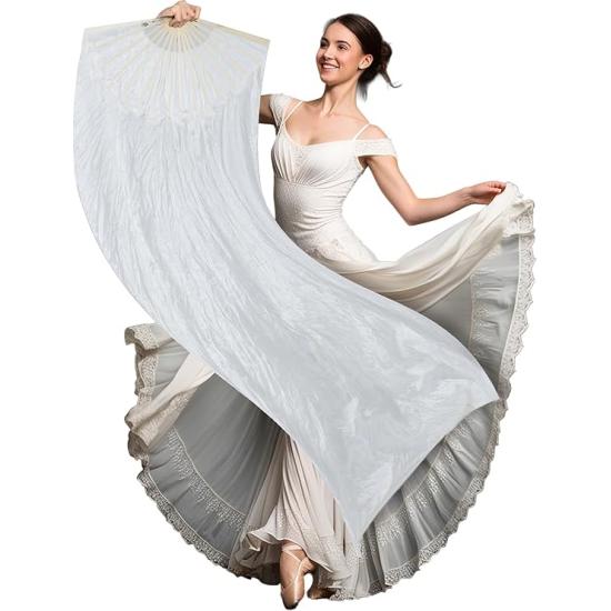 Abanico Blanco con LEDs Multicolor (75x150 cm) – Accesorio Luminoso para Fiestas, Carnaval y Halloween