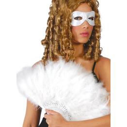 Abanico de Plumas Blanco 16 Palas