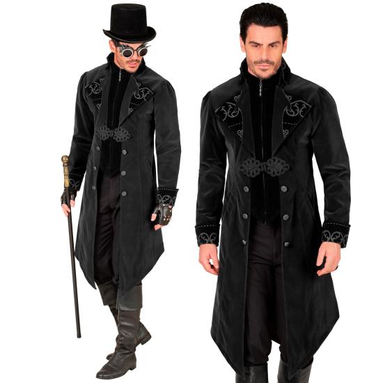 Abrigo gótico para hombre de terciopelo, frac steampunk, para carnaval, Halloween, cosplay