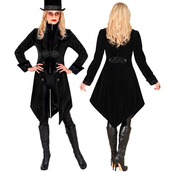 Abrigo gótico para mujer de terciopelo, frac steampunk, para carnaval, Halloween, cosplay