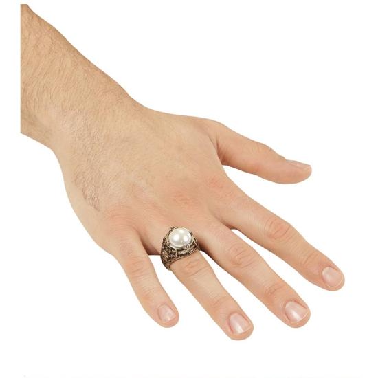 Anillo Oro con Perla Blanca .